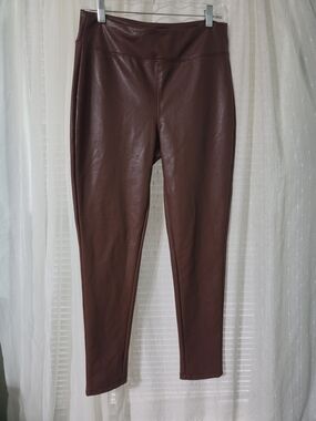 BBJ Los Angeles Faux Leather High-Waist Leggings - Brown